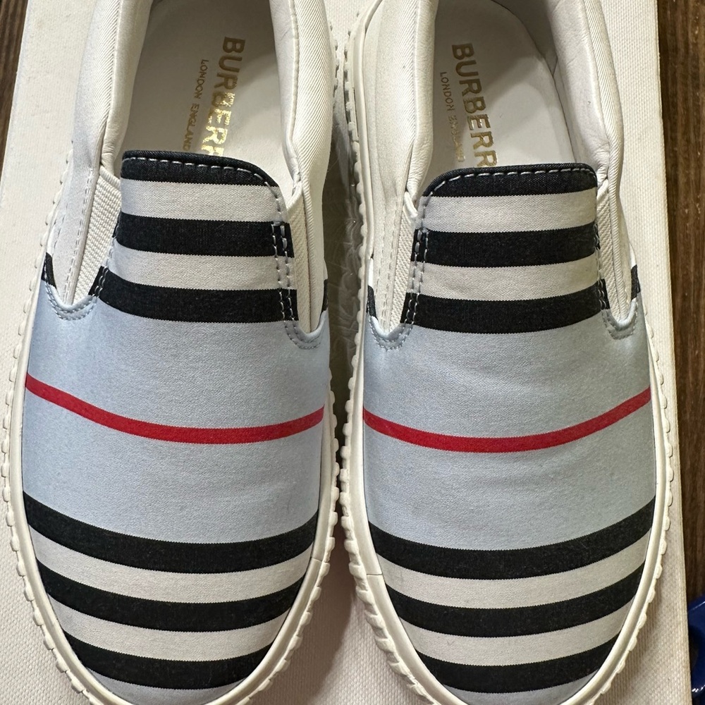 Burberry Striped Slip-On Sneakers